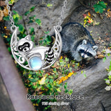 Sterling Silver Moonstone Celtic Knot Raccoon Otter Pig Dolphin Cow Pendant Necklace Birthday Mother's Day Gift