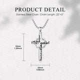 Sterling Silver Cross Pendant Necklace Christian Religious Jewelry Gifts for Anniversary
