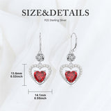 Sterling Silver Heart Cubic Zirconia Sunflower Rose Daisy Lily Lotus Hibiscus Dangle Earrings