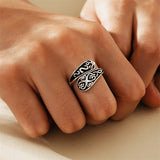 925 Sterling Silver Vintage Cross  Spoon Nature Ring