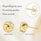 14K Gold Plated  Knot Stud Earrings for Women