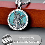 Sterling Silver St Michael St Christopher Pendant Necklace