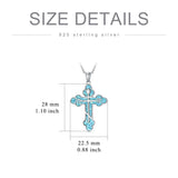 Sterling Silver Russian Eastern Orthodox Cross Pendant Necklace