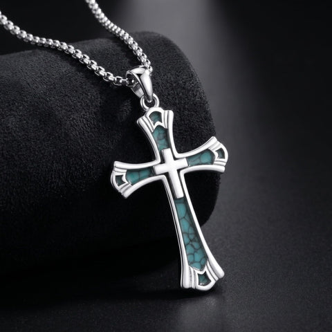 14K Gold Plated Cross Pendant Necklace Protection Jewelry Religious Gift