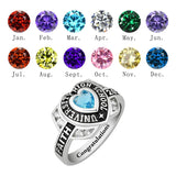 Sterling Silver 10K 14K 18K Gold Personalized Birthstone High School Class Ring