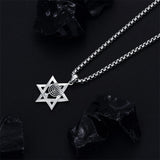 Sterling Silver Star of David Pendant Necklace for Men