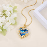 14K Gold Plated Heart Crystal Rose Mom  Sister Daughter Pendant Necklace for Woman