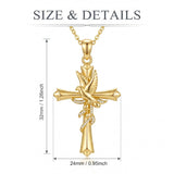 14K Gold Plated Cross Pendant Necklace Faith Jewelry Gift for Women