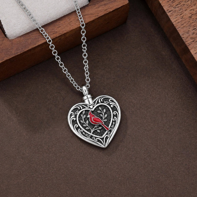 Sterling Silver Cross Hummingbird Cardinal  Rose Sunflower Urn  Necklace for Ashes Cremation Jewelry