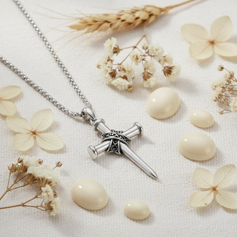 Sterling Silver Cross Pendant Necklace Christian Religious Jewelry Gifts for Anniversary