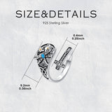 Sterling Silver Turquoise Hummingbird Butterfly Sunflower Adjustable Spoon Ring
