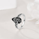 Sterling Silver Vintage Flower Rose Flower Tree Tree of Life Ring for Women