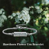 Urn Bracelet for Ashes 925  Silver Turquoise Hawthorn Flower/Daisy/Tree of Life  Cremation Urn Bracelets for  Women