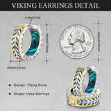 14K Gold Plated  Viking Hoop Earrings