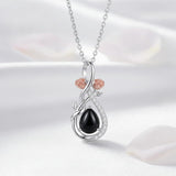 Sterling Silver Teardrop Gemstone Rose Butterfly Infinity Heart Necklace for Women