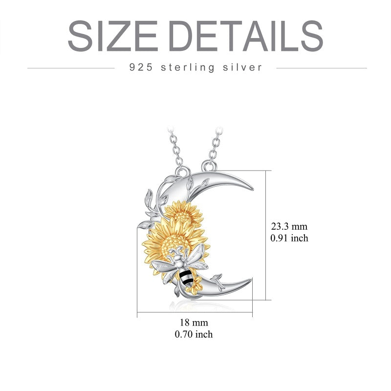 Sterling Silver Heart Bee Dragonfly Butterfly Hummingbird Sunflower Animal Pendant Necklace  Gifts for Christmas
