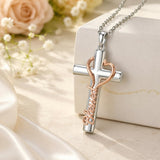 Sterling Silver Cross Pendant Necklace Christian Religious Jewelry Gifts for Anniversary