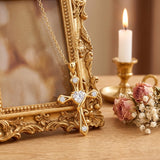 10K 14K 18K Gold Cross Pendant Necklace Religious Jewelry Gifts for Men and Women