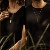 Cross Pendant Necklace  14K Gold Plated Christian Faith Jewelry