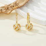 14K Gold Plated Cubic Zirconia Knot  Earrings for Women