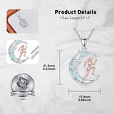 Sterling SIlver Runner Volleyball Tennis Basketball Soccer Inspirational Pendant  Necklace for Women