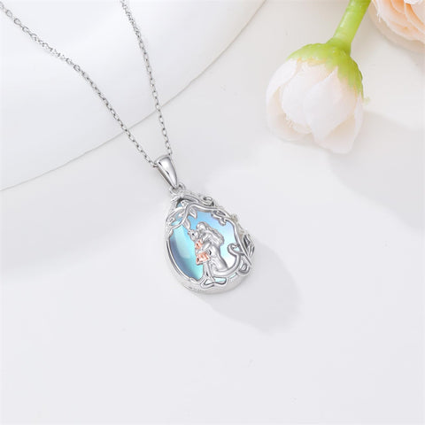 Sterling Silver Moonstone Teardrop Father Daughter Mother Daughter Pendant Necklace