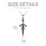 Sterling Silver Dagger Necklace Cross Dagger Evil Eye Dagger Evil Eye Pendant Necklace