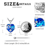 Sterling Silver Crystal Guardian Angel Caduceus Pendant Necklace