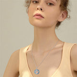 Sterling Silver Blue Crystal Tree of Life Father Daughter Mother Daughter Sister Pendant Necklace