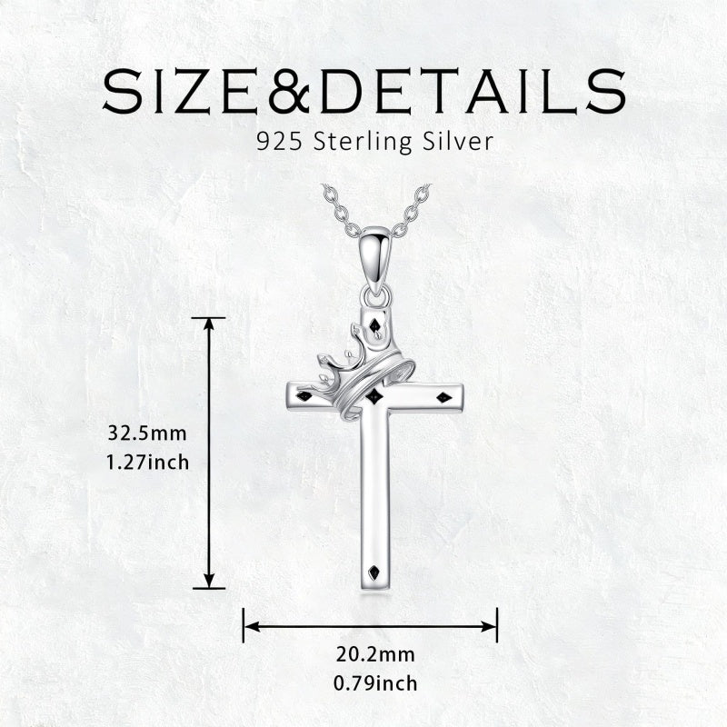 Sterling Silver Cross Pendant Necklace Christian Religious Jewelry Gifts for Anniversary