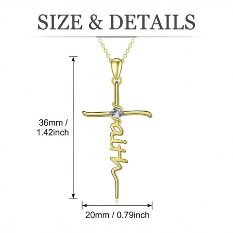 14K Gold Plated Cross Necklace for Women