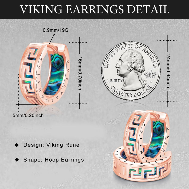 14K Gold Plated  Viking Hoop Earrings