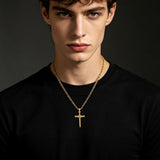 14K Gold  Plated Cross Necklace Simple Religious Jewelry Gift