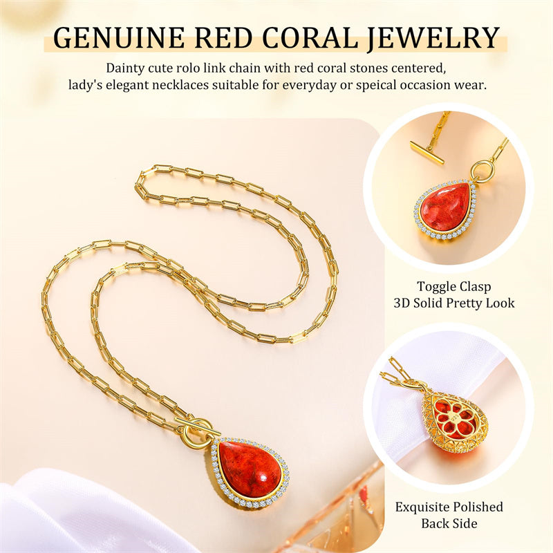 Sterling SilverTurquoise Red Coral Lapis Lazuli Malachite Paperclip Chain Necklace