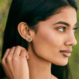 Sterling Silver Viking Raven Crow Skull Stud Earrings