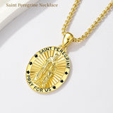 Patron Saint Medals Protection  14K Gold Plated Necklace for Men
