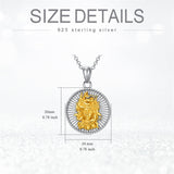 925 Sterling Silver Gold Medusa Goddess Amulet Pendant Necklace