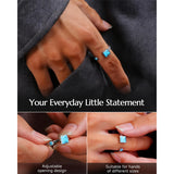 Sterling Silver Turquoise Adjustable  Rings for Women