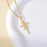 14K Gold Plated Cross Infinity  Pendant Necklace  for Women