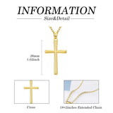 14K Gold Plated Cross Pendant Necklace Faith Jewelry Gift for Women
