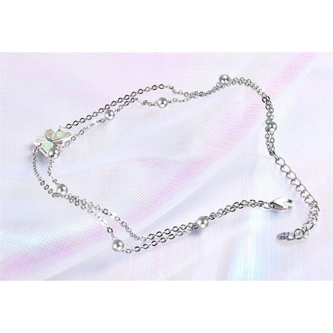 Sterling Silver Multi-layered Animal Anklet