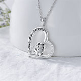 Sterling Silver Cow Pendant Necklace with Engraved