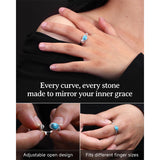 Sterling Silver Turquoise Adjustable  Rings for Women