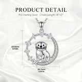Sterling Silver Cubic Zirconia Raccoon Cat Dog Corgi Otter Highland Cow Pendant Necklace Gift for Birthday Christmas