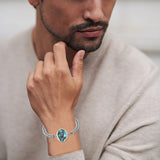 Sterling Silver Abalone Shell Saint Michael Bracelet Catholic Jewelry