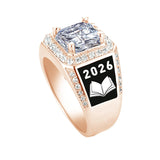 Sterling Silver Personalized Birthstone Engraved High School University College Class Ring