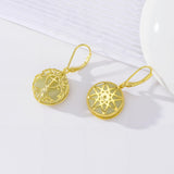 14K Gold Plated Natural Jade  Earrings for Women Good Fortune Jewelry Birthday Mother's Day Gifts