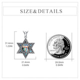 Star of David Necklace Sterling Silver Cross/Chai/Peace Sign/Tree of Life Abalone Shell Jewish Jewelry for Women Men