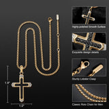 14K Gold Plated Cubic Zirconia Cross Necklace