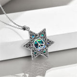 Sterling Silver Star of David Cross Peace Sign Tree of Life Star Pendant Necklace